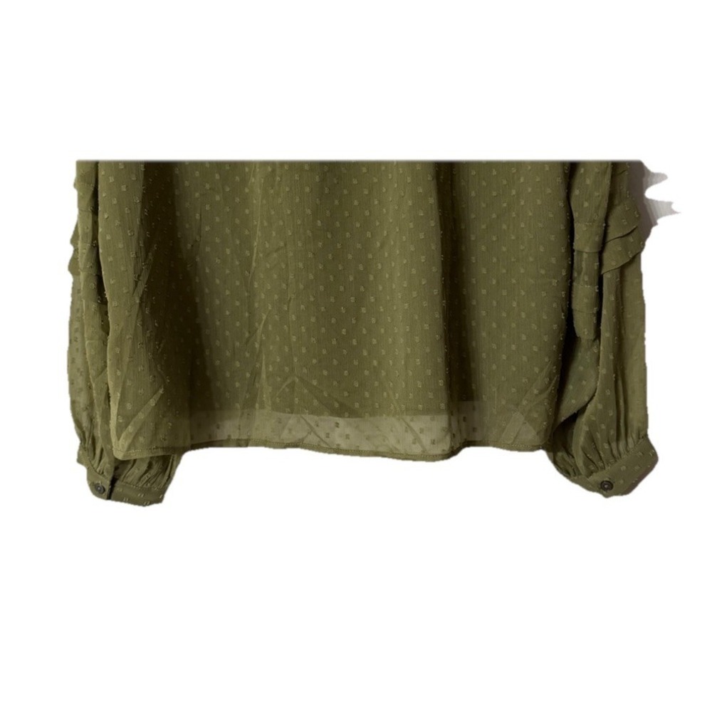 NWT Ann Taylor LOFT Womens Long‎ Sleeve Lined Casual Green Top Shirt Size Large - Picture 10 of 12